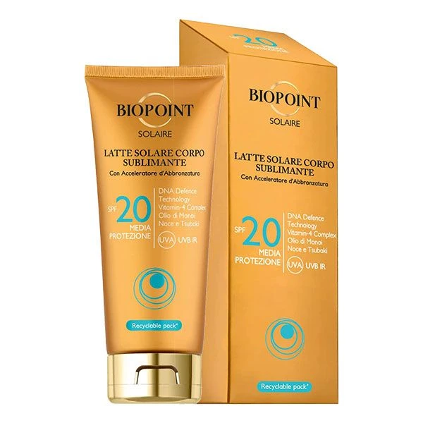 BIOPOINT SOLAIRE LATTE SOLARE CORPO SUBLIMINANTE SPF 20 200 ML 2 BIOPOINT SOLAIRE LATTE SOLARE CORPO SUBLIMINANTE SPF 20 200 ML - immagine 2